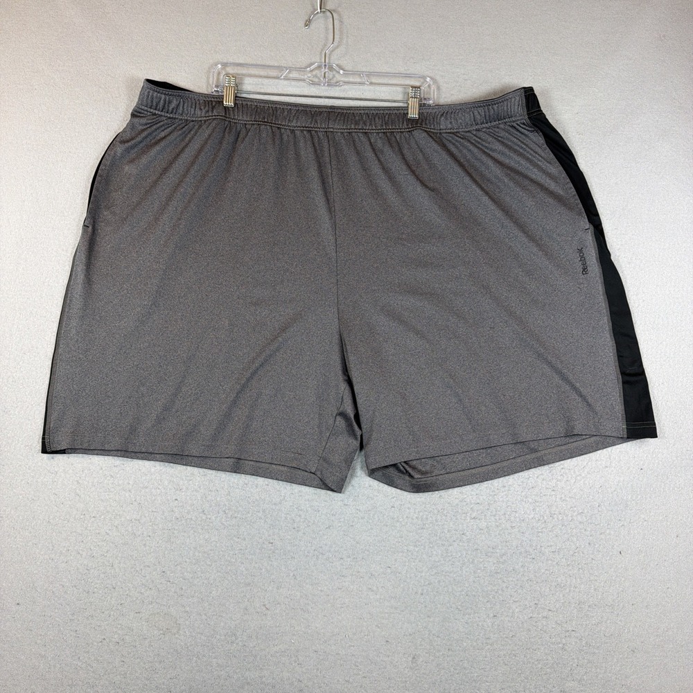 Reebok Men's Pull On Athletic Workout Shorts w/ Pockets Gray Size 4XL